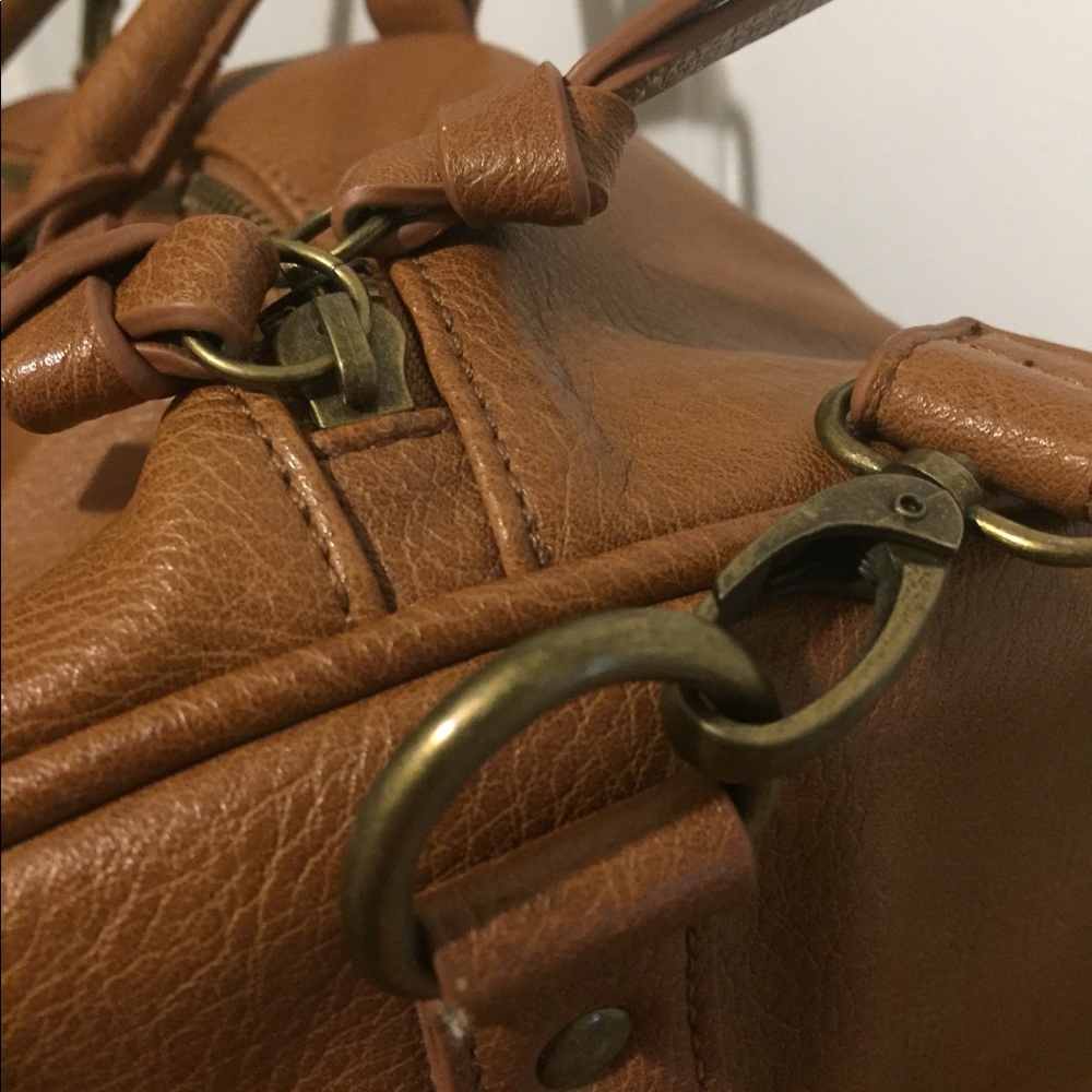 Faux leather duffel bag